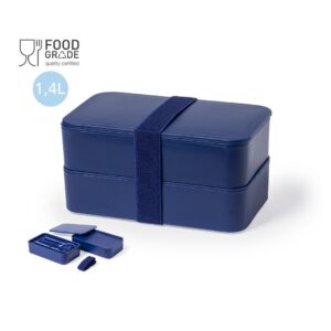 Portapranzo Delizia 1,4 litri con Scomparti e Posate | Sicuro e Pratico per i Tuoi Pasti Fuori Casa | Blu