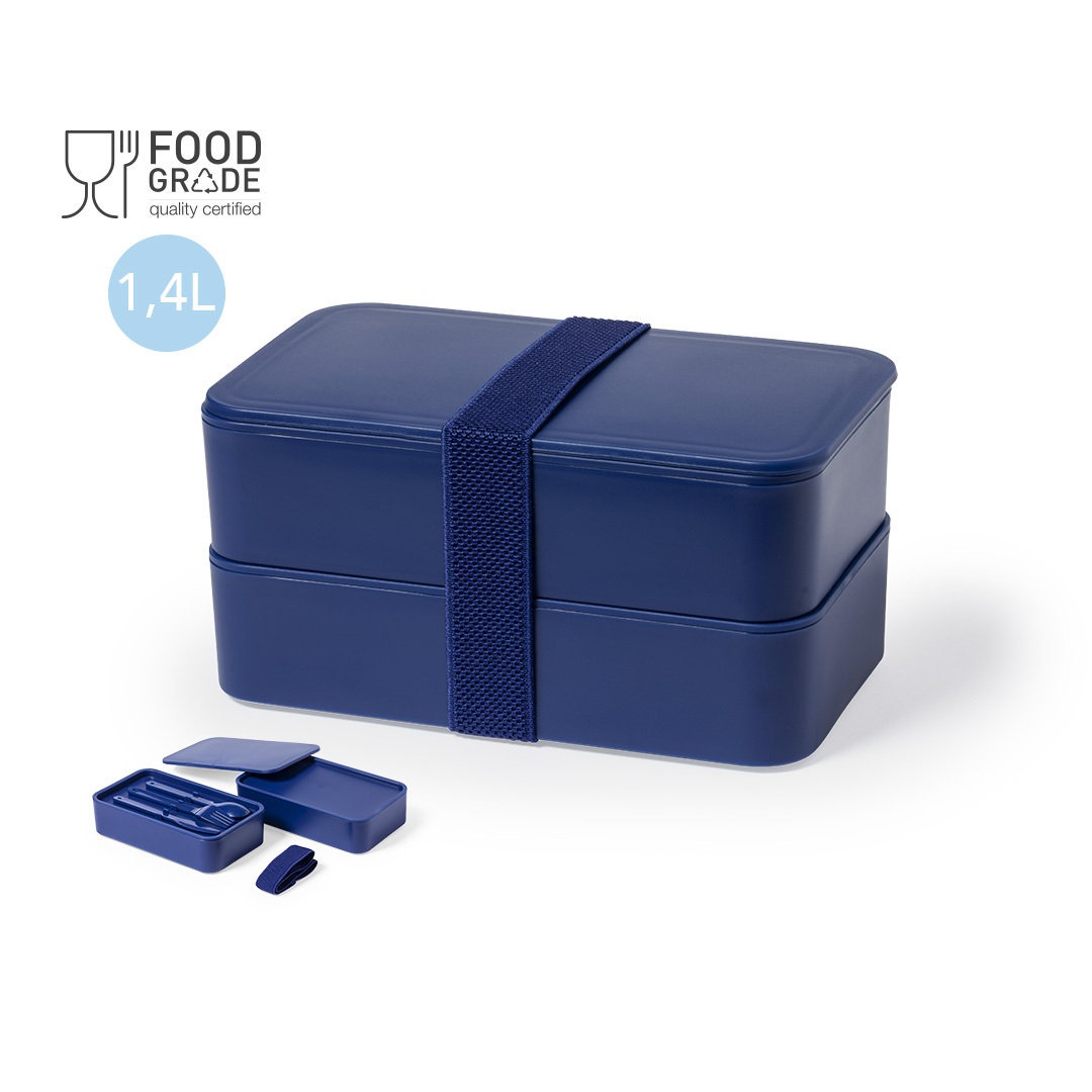 Portapranzo Delizia 1,4 litri con Scomparti e Posate | Sicuro e Pratico per i Tuoi Pasti Fuori Casa | Blu
